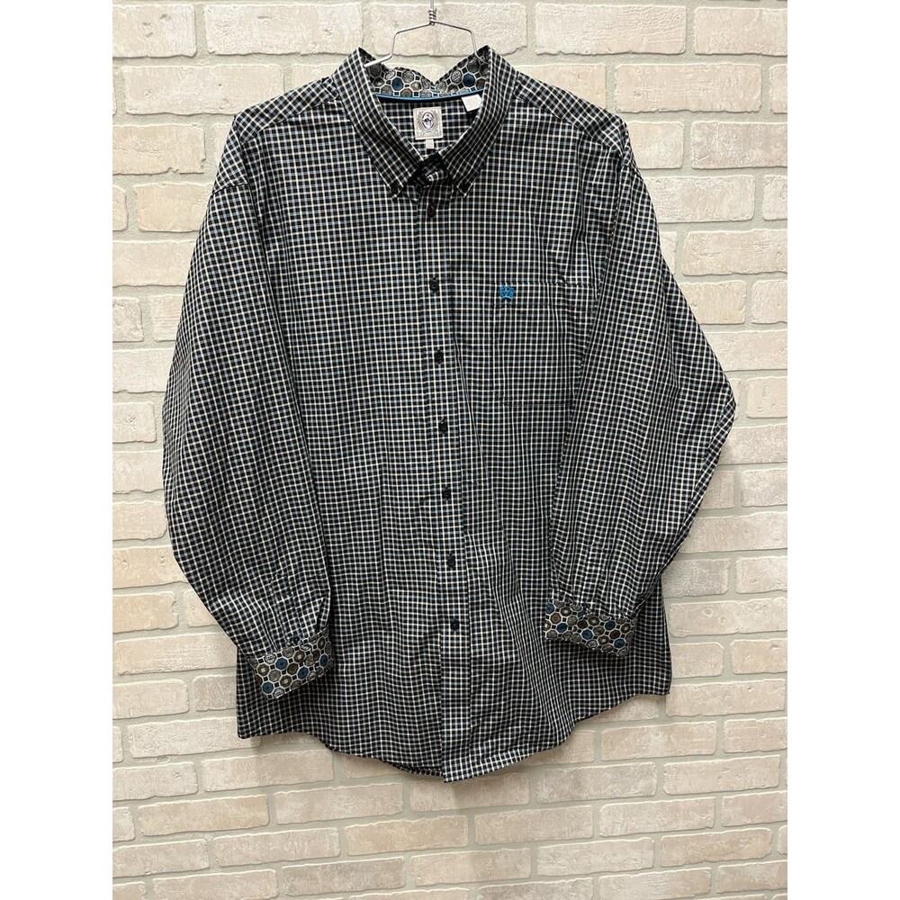Cinch men’s long sleeve button-down western casual shirt classic fit Sz XXL
